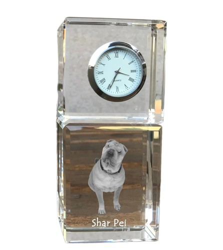 Shar pei kristalluhr - shar, avec