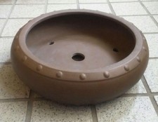 Japanese Bonsai Pot Tokoname Yamaaki 山秋 Round 25.5×25.5×7cm vintage Japan 1970s