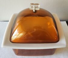 Vintage eagle Lucite Food Server 3 pc white brown Acrylic Bowl Portable Hot/Cold