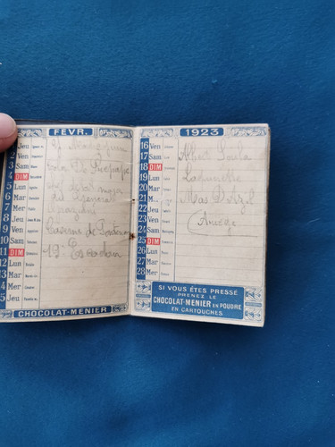 Ancien calendrier chocolat - ",