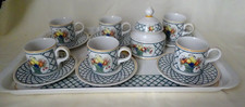 VILLEROY ET BOCH , modèle BASKET, service café + sucrier + plateau mélamine
