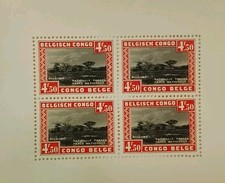 Congo Belge bloc feuillet de 4 timbres parcs nationaux (ref c)
