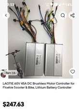 60v Dual Motor Controllers (2 Sets) Electric Scooter E-Bike