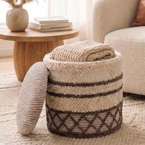 Tabouret pouf rangement en - tabouret,