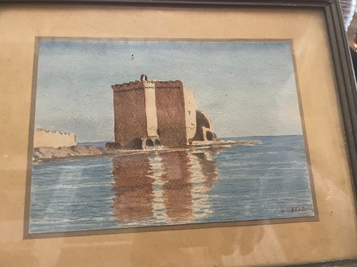 Tableau ancien aquarelle