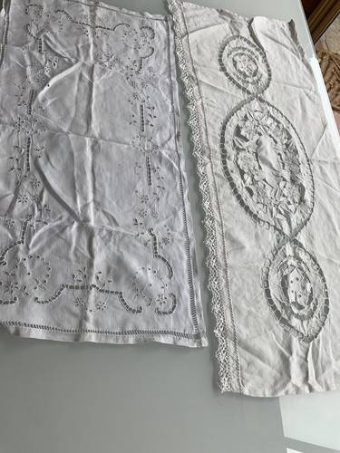 Napperon ancien lin fait - napperon,