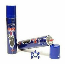 LOT DE 2 RECHARGE GAZ UNIVERSEL 250 ML POUR BRIQUET , ALLUME GAZ  5 EMBOUTS