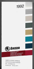 Skoda Favorit Exterior Colours 1992 UK & Export Markets Foldout Brochure