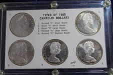 Canada 1965 Dollar Silver Coin Set: Types of Canadian Dollars-3oz ASW