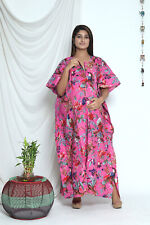 Indien Grossesse Vêtement Coton Nuit Sommeil Caftan Oiseau Maternité Femme