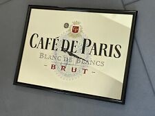 Café De Paris Mirror Frame Quartz Clock Vintage Works
