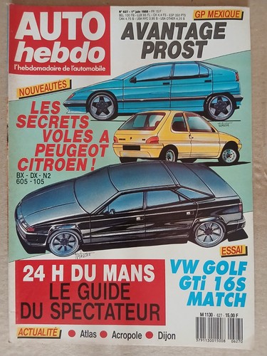 Auto hebdo 627 - auto, 1/6/1988