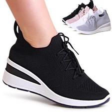 Chaussures Femme Semelle Compensée Baskets Basses Plateforme de Sport Bottines