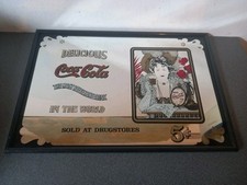 Antique Coca Cola 5 Cents PLV Advertising Mirror Frame 46cm X 31cm 