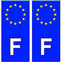 Autocollant F France plaque