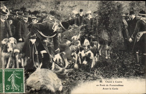 Chasse courre forêt - à, en