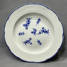 Rare Arras Porcelain Soft Plate 18th Century Barbeaux Branch Camaïeu Blue