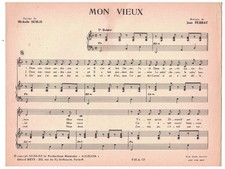 JEAN FERRAT - MON VIEUX (1962) CHANSON ORIGINALE DE M. SENLIS. PAROLES & MUSIQUE