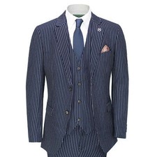 Hommes 3 Pièce Blanc Broche