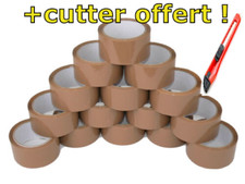 LOT RUBAN ADHÉSIF EMBALLAGE  POUR ENVOI COLIS , CARTON MARRON HAVANE TRANSPARENT