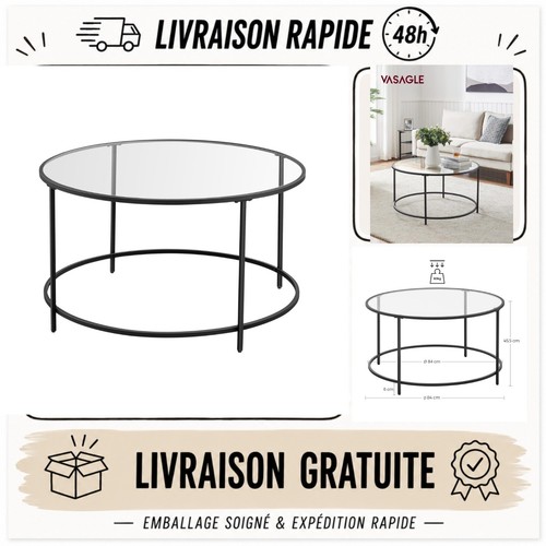 Vasagle table basse ronde - table,