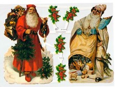 # PICTURES GLOSSY # EF 7153 - 2 Nostalgic Santa Claus & Illex, Beautiful Bow
