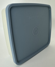 Tupperware #1458 #1459 Storage Stackable Container Country Blue IMPEFECT VTG NOS