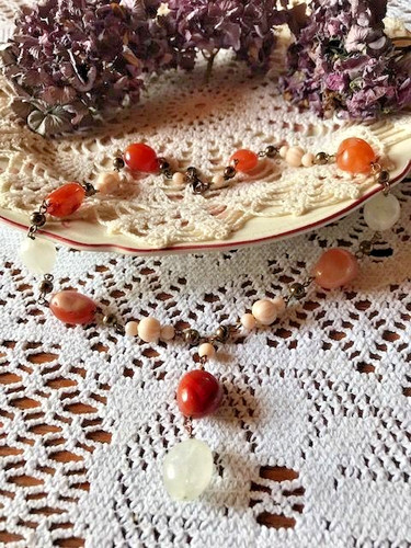 Collier ancien perle pierre