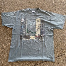 Vintage 90s Wyoming Steer Bull Cabin Barn T-Shirt Southwestern XL Tultex