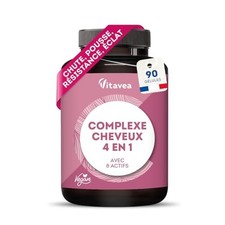 Complexe Cheveux 4en1 avec Biotine - Pousse de Cheveux, Chute de Cheveux, Bri...