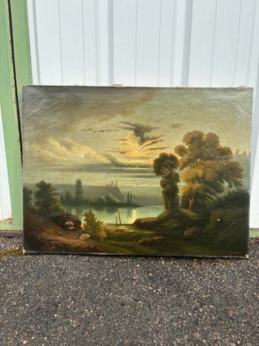 Tableau ancien huile sur - huile, toile