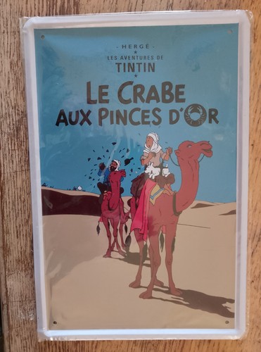 Plaque émaillée tintin neuve - tintin,