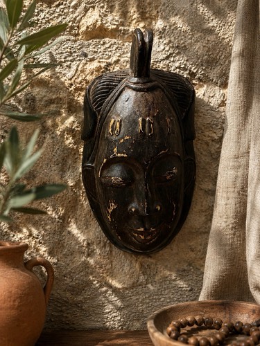 Masque africain ancien bois - masque,