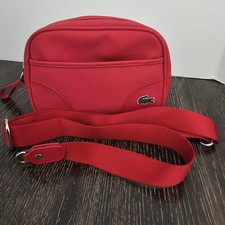 LACOSTE Sacoche Banane Toile Enduite Corail Bandoulière 