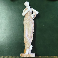 SCULPTURE en MARBRE & PIERRE Femme Avec Couronne Italie Statue XXe 19MAG 31/07