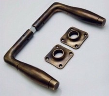 Garnitures de poussoirs massives originales poignées de porte laiton bruni bronze rosaces