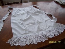 Ancien tablier, blanc, de