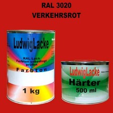 Rouge de Circulation RAL3020 Laque Acrylique 1,5 KG Set Brillant avec Durcisseur
