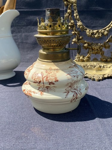 Lampe pétrole faience - à,