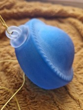 Boule De Noël Meisenthal Extra 2022 Bleue Sablee Verre 