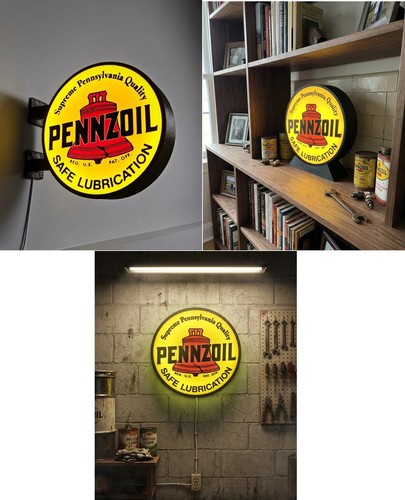 Enseigne pennzoil lumineuse - enseigne,