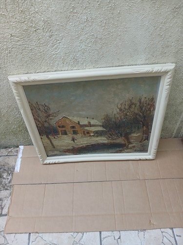 Ancien tableau huile - tableau,