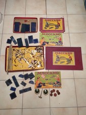 LOT 2 MECCANO BOX N°1 AND 3 PERIOD BLUE QUADRILLE WITH MANUAL EARLY 1940