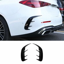 Bright Black Rear Bumper Lip Spoiler Fins Canards Fit For Benz C-Class 2022-2023