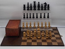 Beautiful Regency Glass Eyes Chess Set XL 95mm Chessboard Chess Set 1920-30 » 