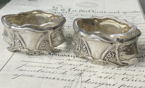 Paire salières argent - argent, minerve