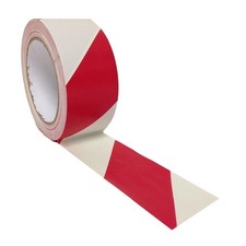 Rouleau de 500 m / 100 m x 75 mm BANDE D'ARRÊT rouge et blanc bande plate...