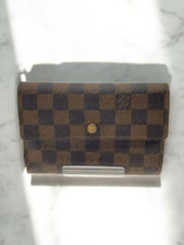 Authentic Louis Vuitton Damier Porte Tresor Etui Papier Wallet M61202 PVC Brown