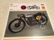 Carte moto CZ 125 cm3 type 852 1954 collection Atlas Motorcycle Tchécoslovaquie