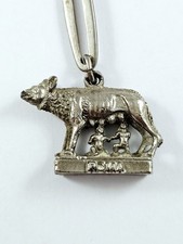 KEYCHAIN - Metal Souvenir - ROME "La Louve" ROMULUS and REMUS - Vintage 1960